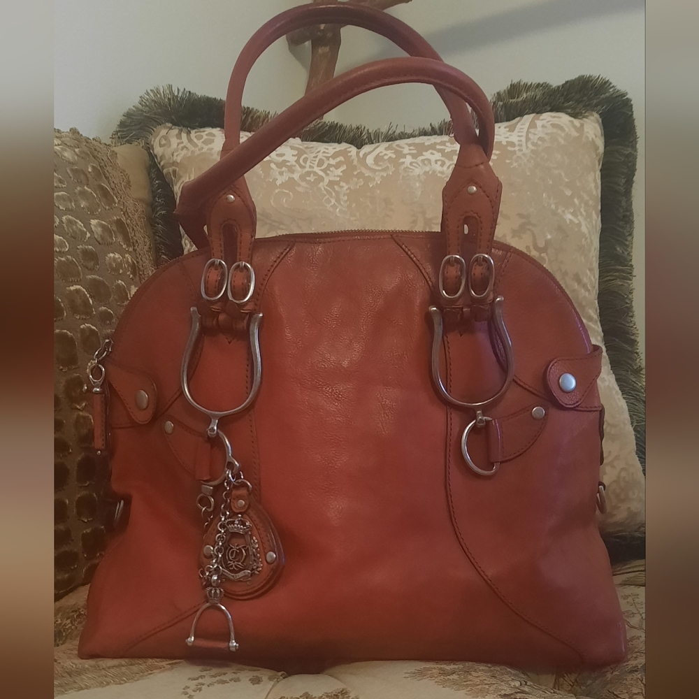 NOW ACCEPTING OFFERS! Vintage Red Leather Juicy Couture XL Purse - Picture 2 of 16